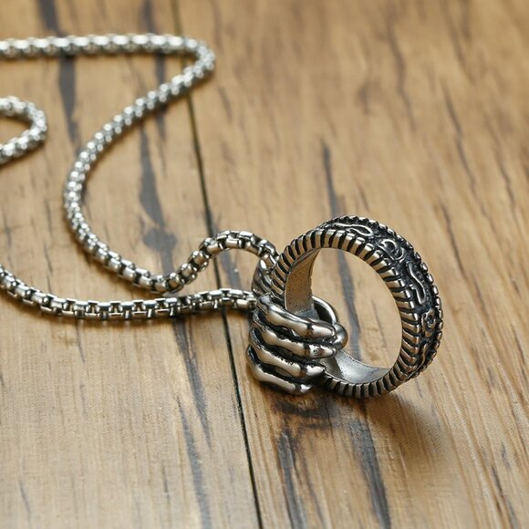 ❤️Vintage Fitness punk style skeleton Necklace , N90201P123 - Picture 6 of 13